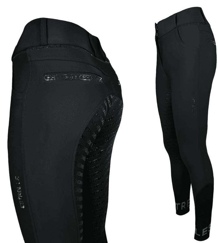 Estrelle Design Crystal Chain Ridebukse F-Grip  Sort