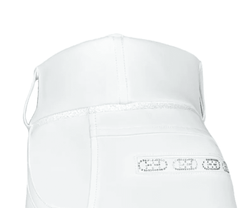 Estrelle Design Crystal Chain Ridebukse F-Grip Hvit