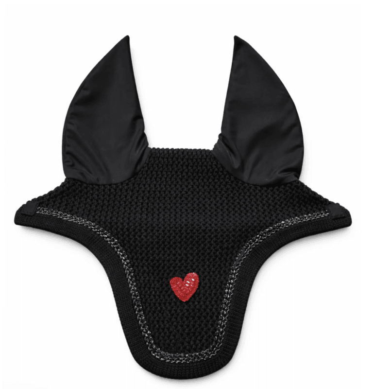 Estrelle Design Crystal Heart Ørehette Sort